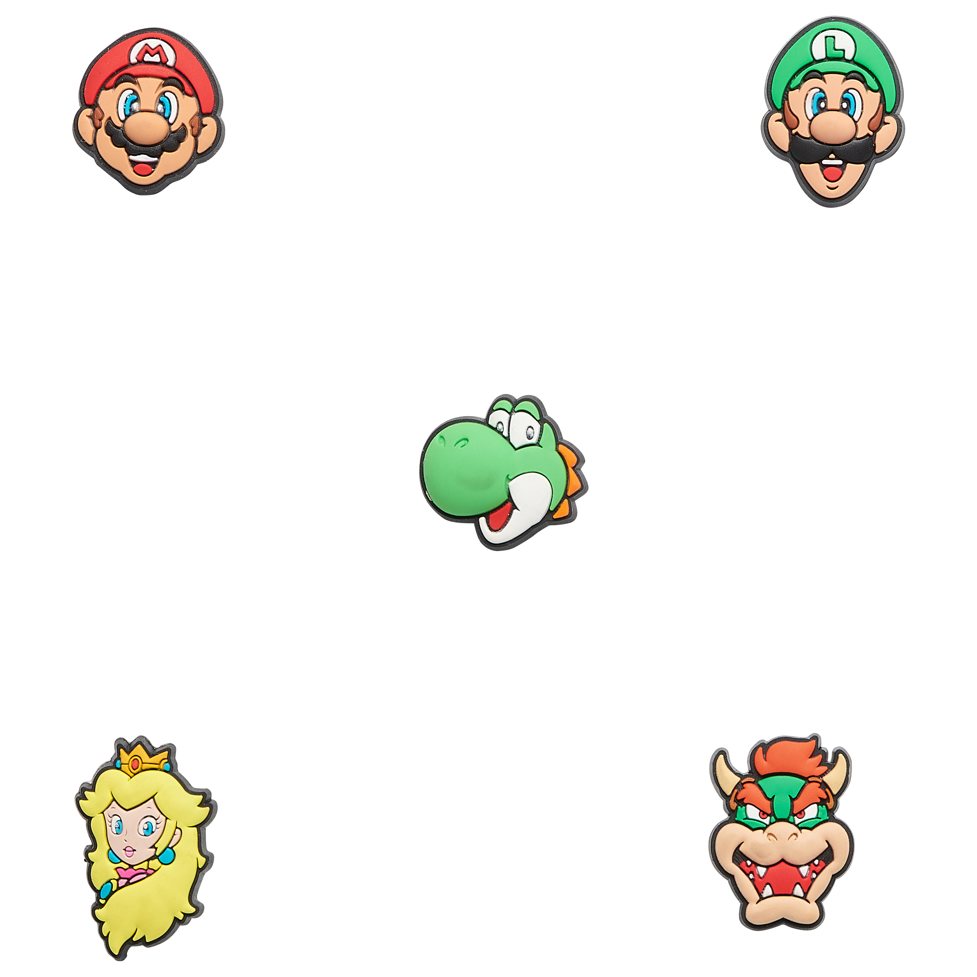 Jibbitz Crocs Super Mario™, Luigi™, Princess Peach™, Bowser™ and Yoshi™