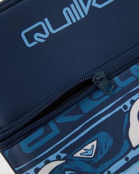 quiksilver blocked jumbo pencil case boys mens accessories back to school two zip compartment blue