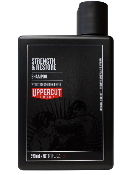WASH - STRENGTH AND RESTORE SHAMPOO 240ml mens hair accesories wash uppercut deluxe