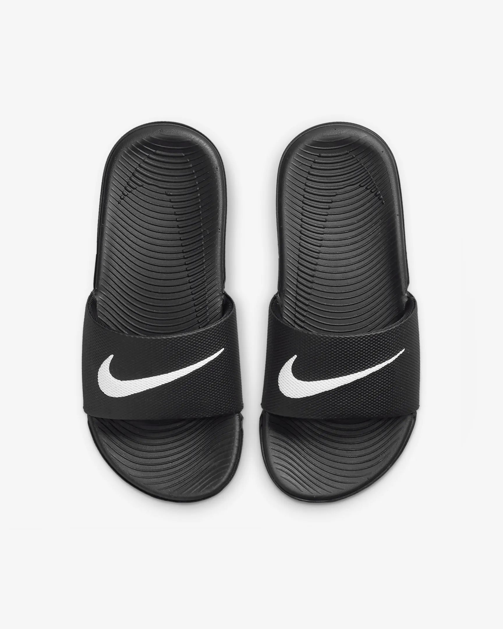 Nike Kawa Slide Kids Children Footwear Black white tick 