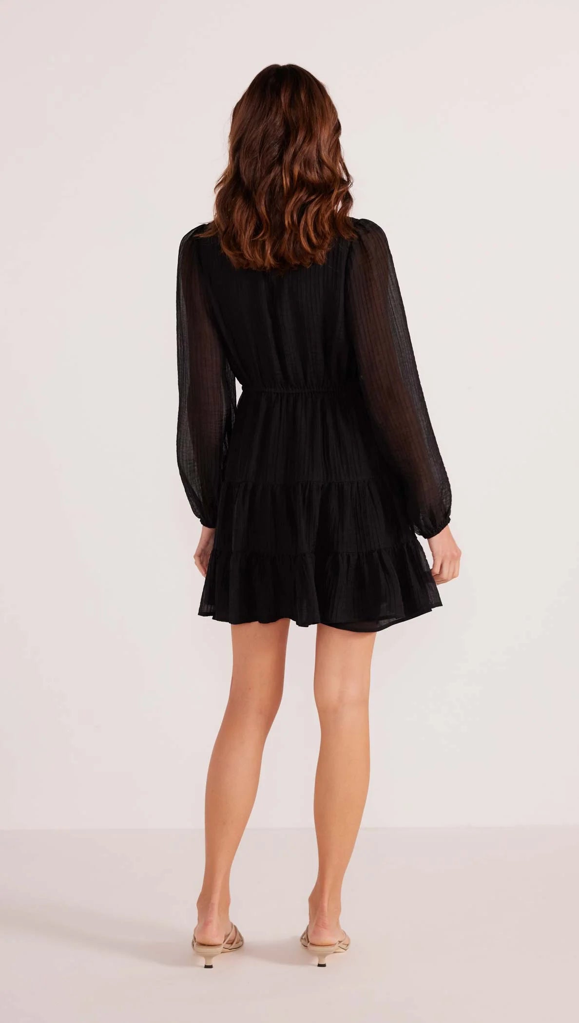 AMY LONG SLEEVE MINI DRESS, MINKPINK, LADIES MINI DRESS, BLACK DRESSES