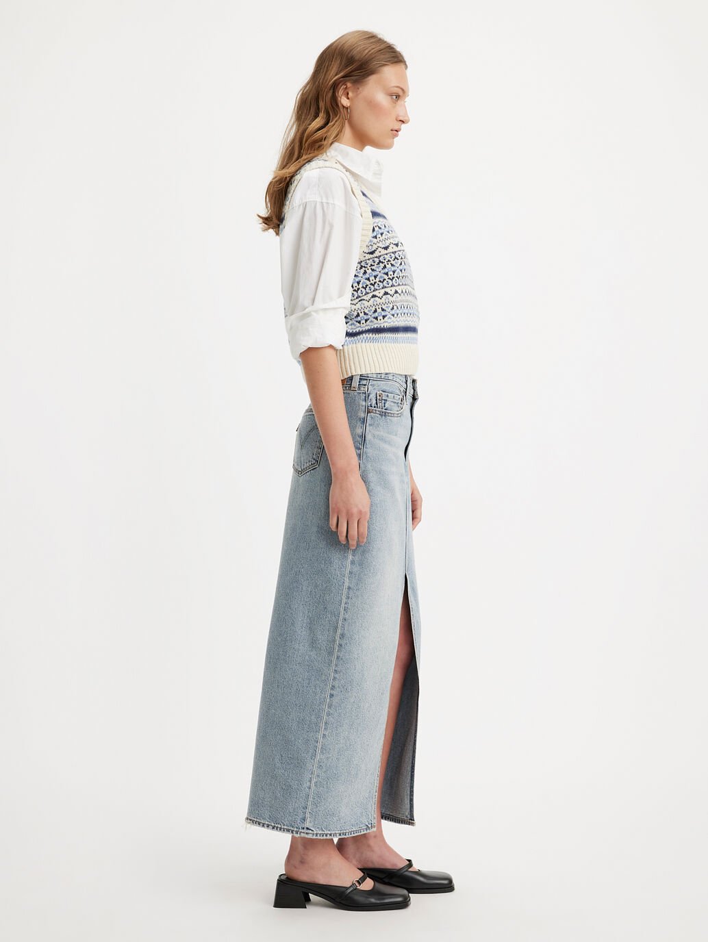 ankle column skirt, please hold, levi