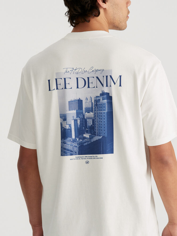 CITYSCAPE BAGGY TEE, VINTAGE WHITE, MENS T SHIRTS, MENS SHIRTS, LEE MENS