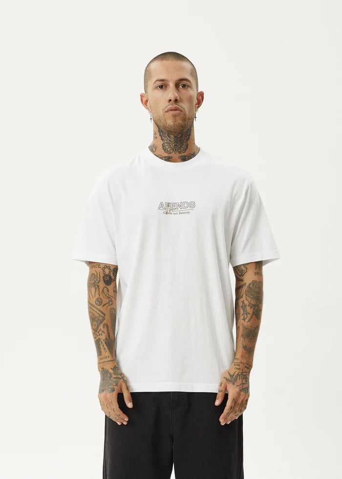 FLATLINE RETRO FIT TEE WHITE, AFENDS, MENS TSHIRTS, MENS SHIRTS, AFENDS, MENS AFENDS