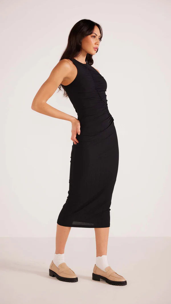 louis asymmetric midi dress