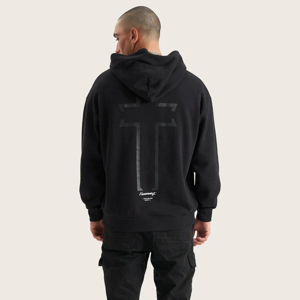 LUGH RELAXED HOODIE, JET BLACK, KSCY, MENS HOODIE