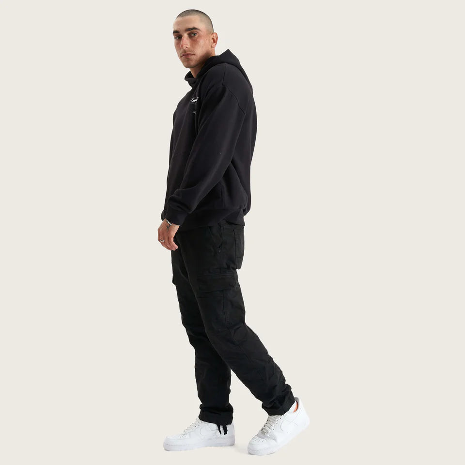 LUGH RELAXED HOODIE, JET BLACK, KSCY, MENS HOODIE