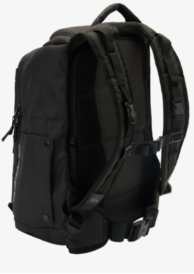 GRENADE BACKPACK QUIKSILVER MENS ACCESSORIES HIKING TRAVEL ESSENTIAL BLACK BOYS COMPARTMENTS