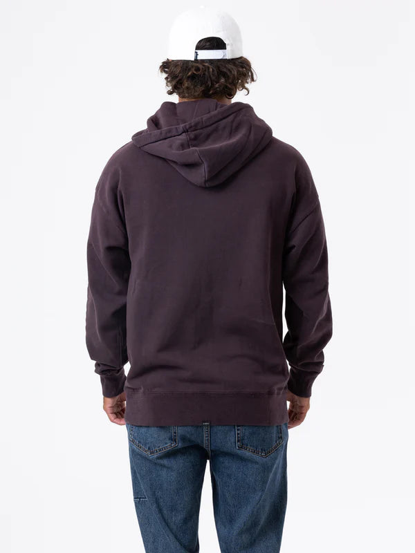 MINIMAL THRILLS SLOUCH PULL ON HOOD, DEEP PLUM