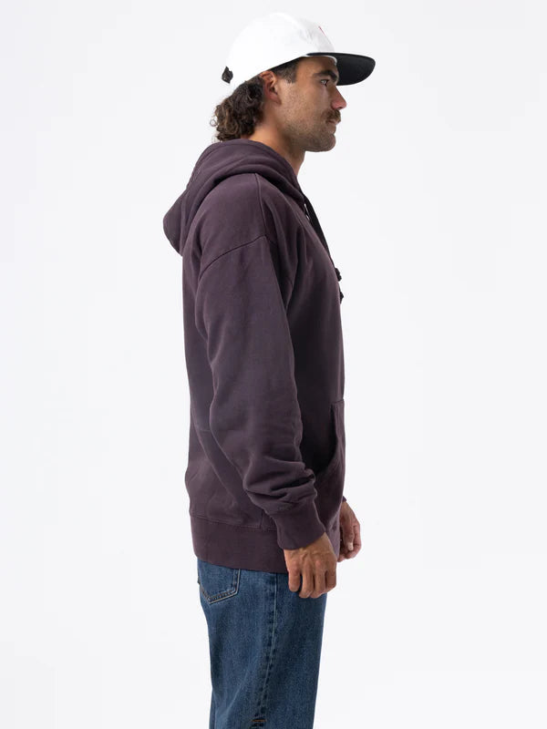 MINIMAL THRILLS SLOUCH PULL ON HOOD, DEEP PLUM