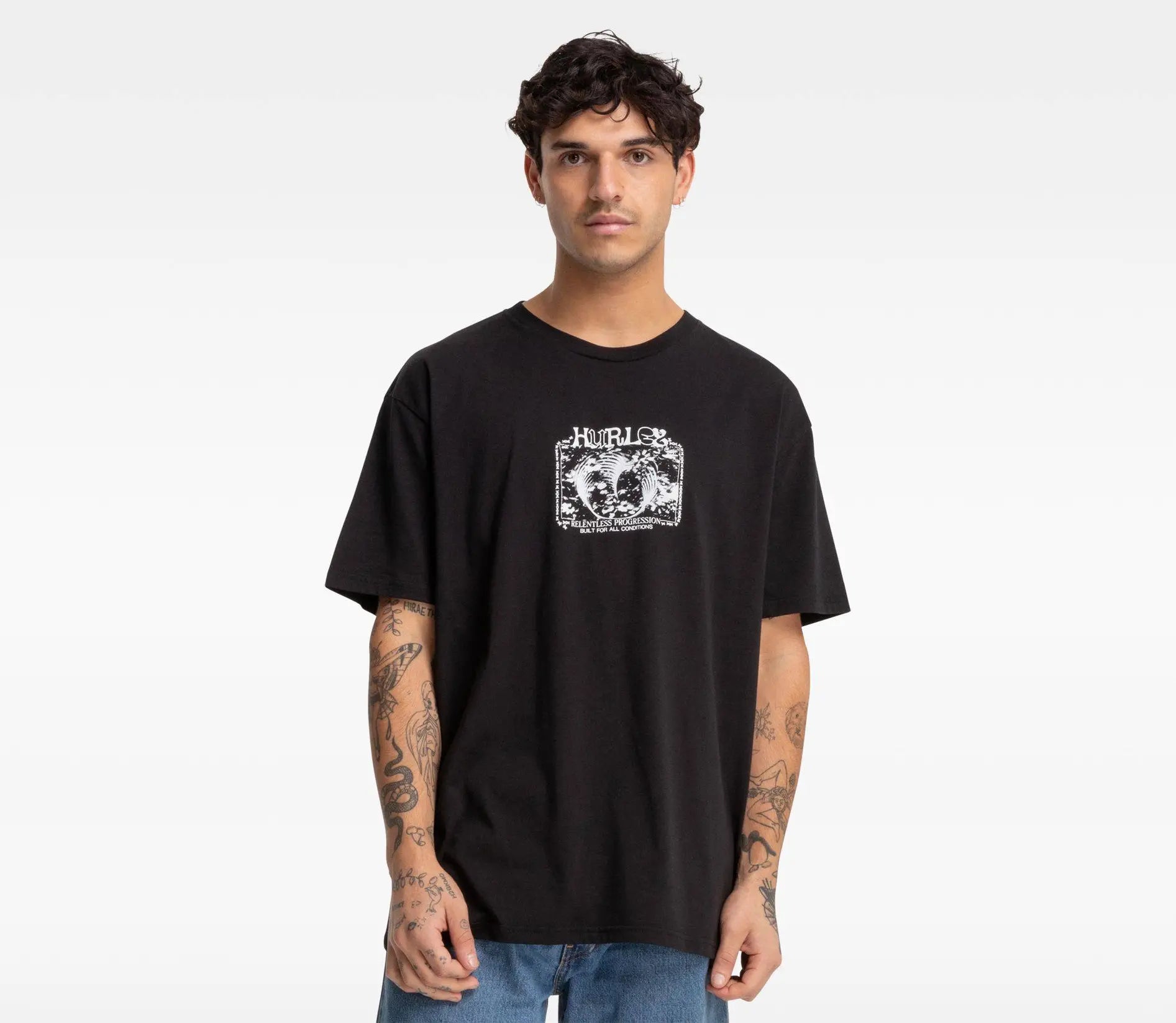 montage tee, black, hurley