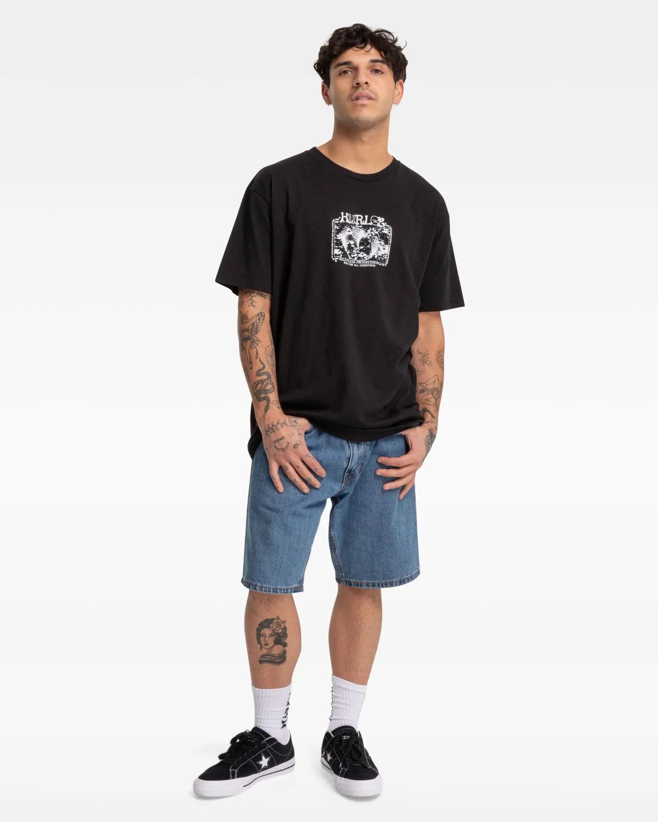 montage tee, black, hurley