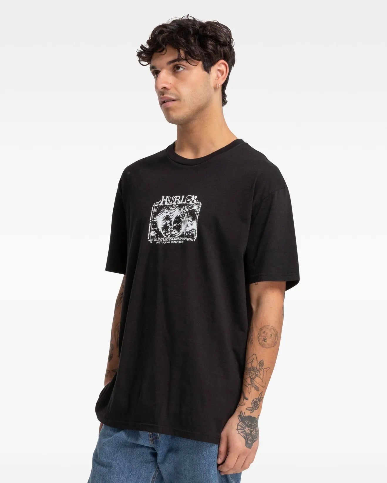 montage tee, black, hurley