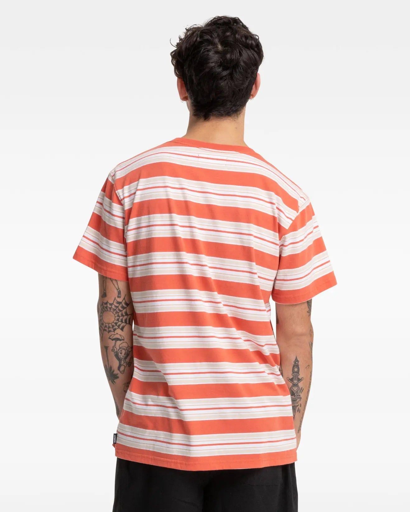 noah stripe tee, burnt sienna, hurley