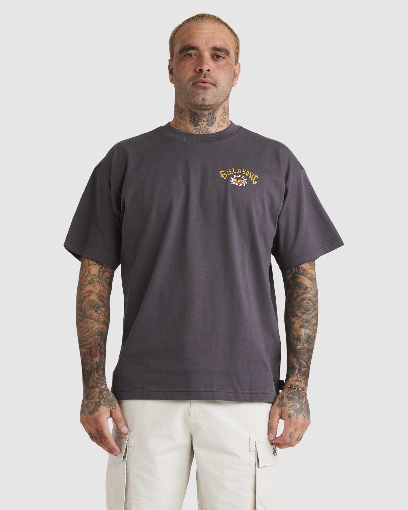 OTIS ARCH SUN SS, CHARCOAL, OTIS CAREY, BILLABONG, MENS T SHIRTS