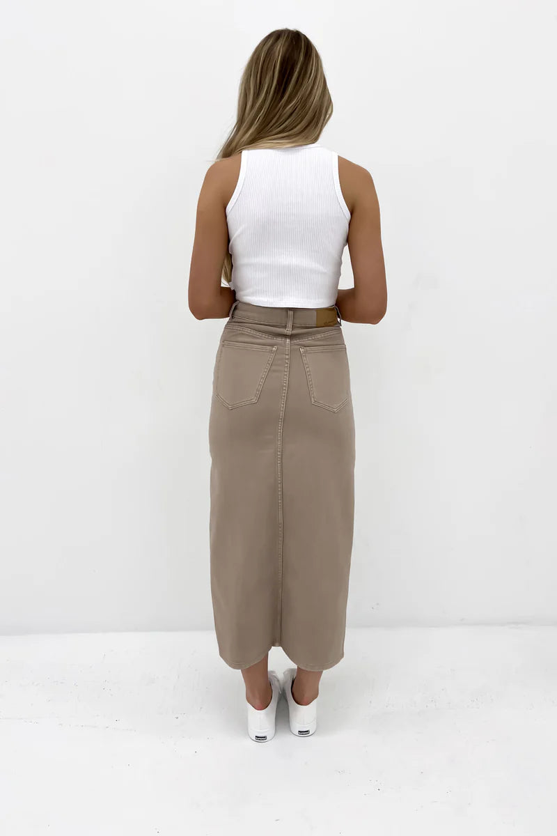 PIA MAXI SKIRT BEIGE, MAXI SKIRTS, LADIES SKIRTS, LADIES CLOTHING, LADIES CASUAL, ALL ABOUT EVE, LADIES ALL ABOUT EVE 