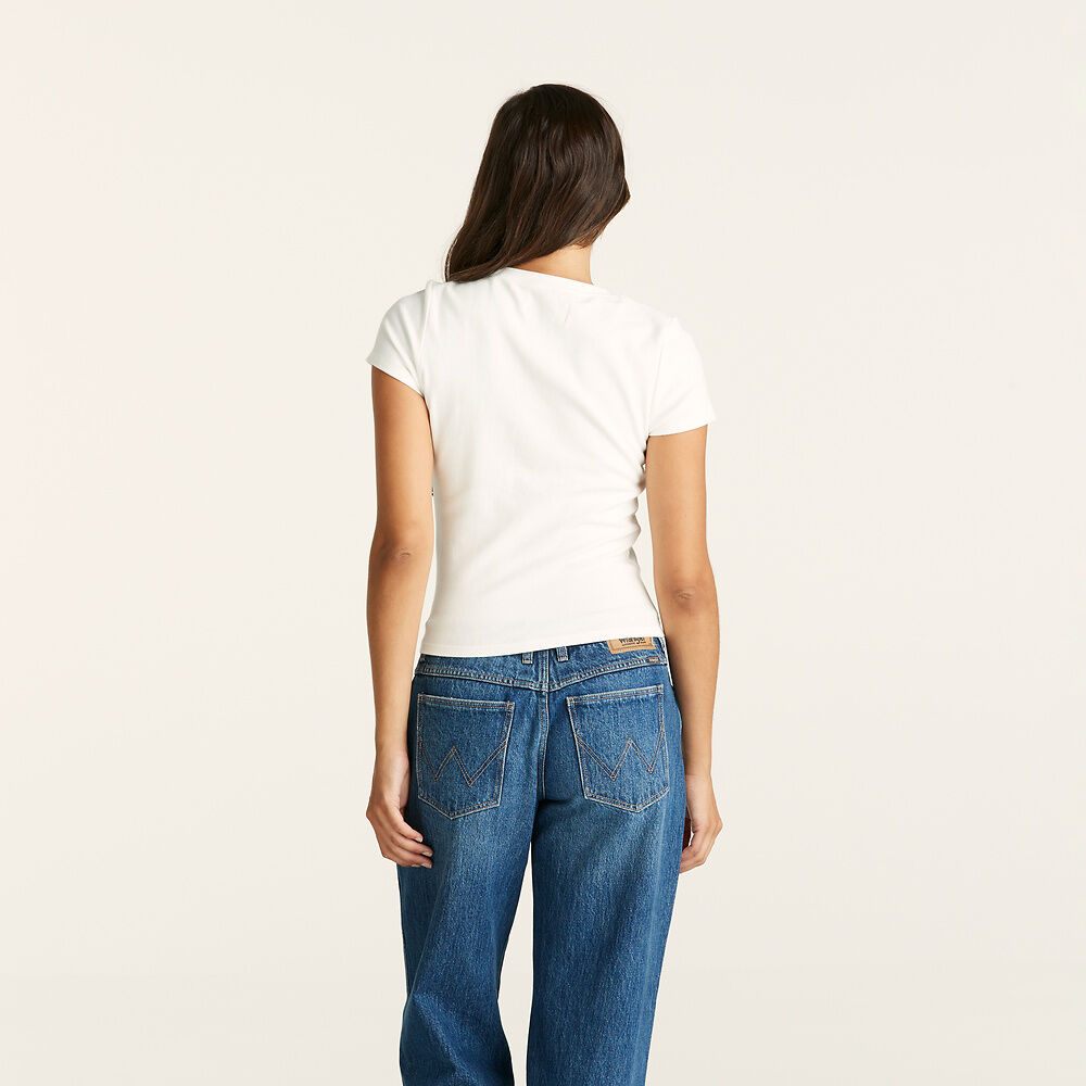 STAPLE RIB TEE, VINTAGE WHITE, WRANGLER, LADIES TOPS