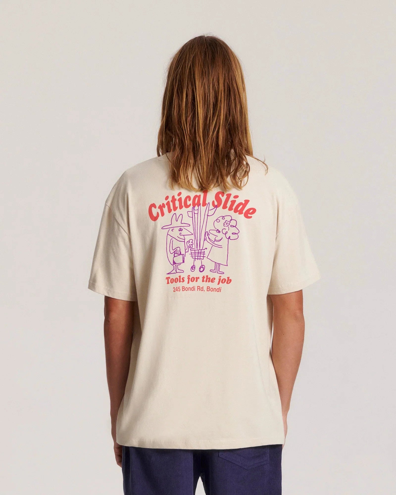 TROLLIED TEE, BONE, CRITICAL SLIDE