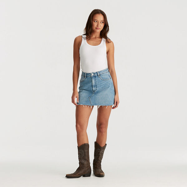 WRANGLER, LADIES WRANGLER, LADIES SKIRTS, WRANGLER SKIRTS, LADIES DENIM MINI SKIRTS, LADIES MINI SKIRTS