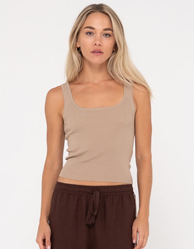 AMELIA SCOOP KNIT SKIMMER TANK