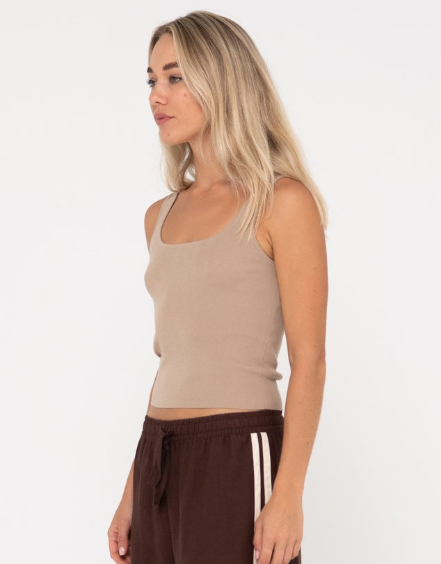 AMELIA SCOOP KNIT SKIMMER TANK