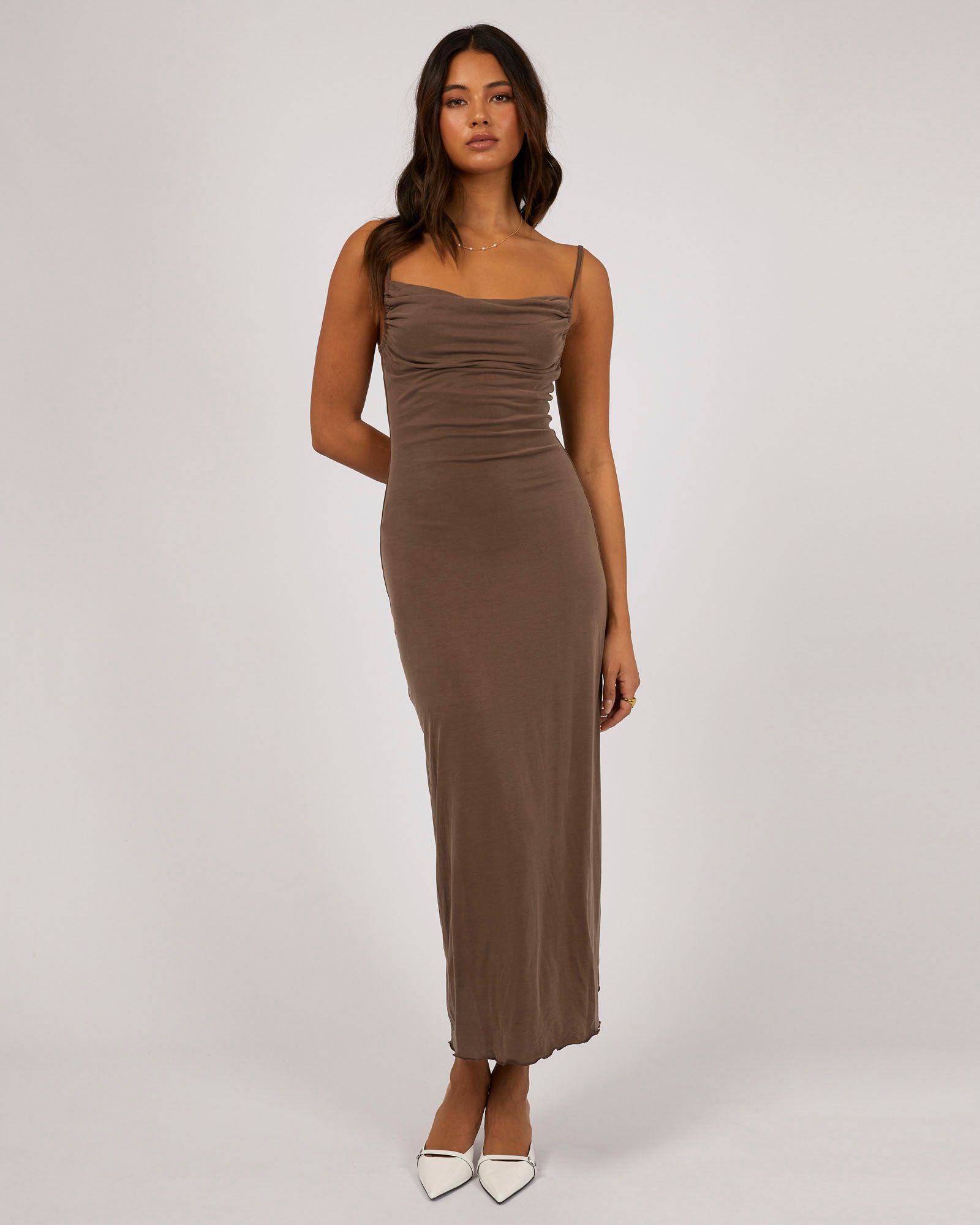 LUXE COWL NECK MAXI DRESS