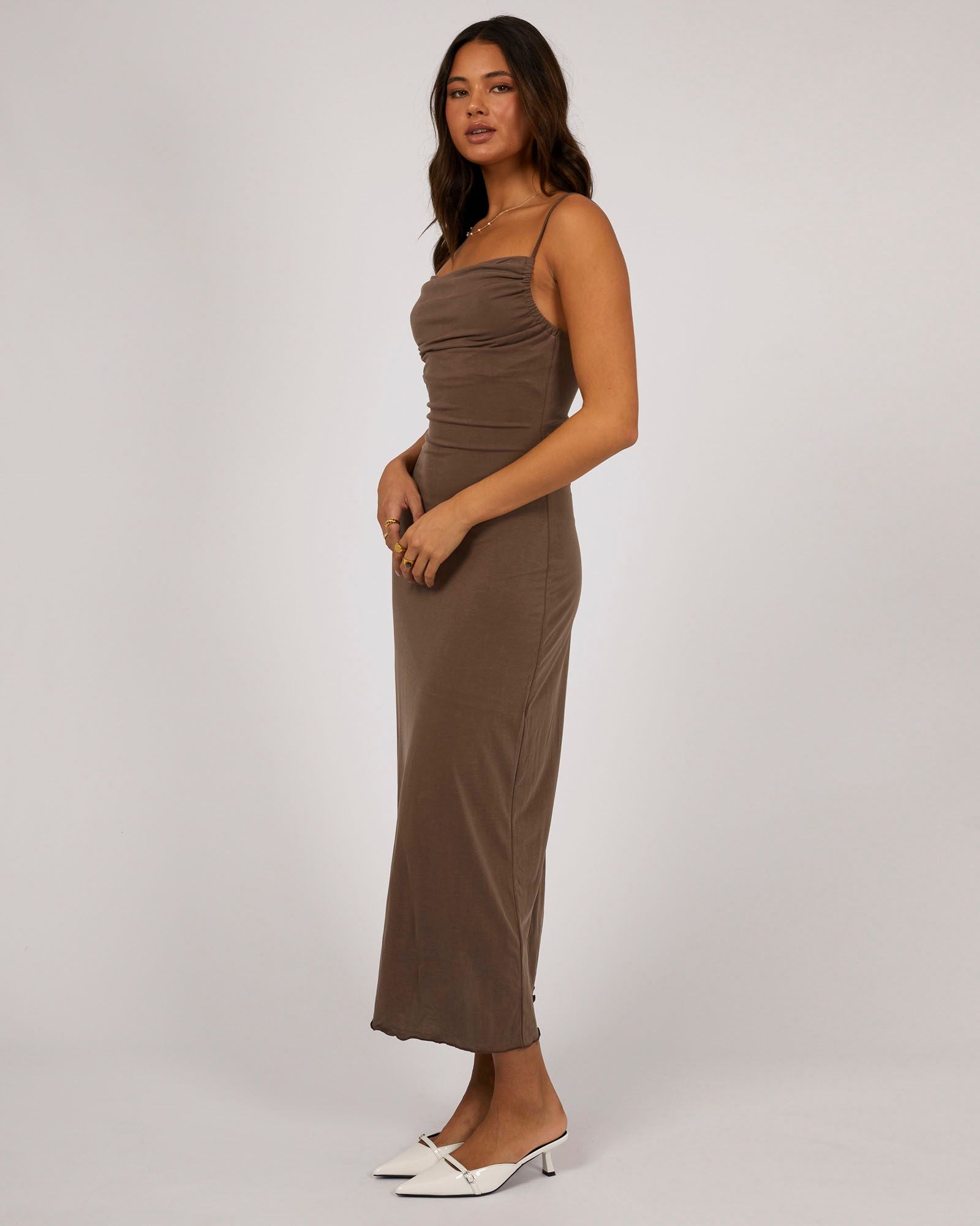 LUXE COWL NECK MAXI DRESS