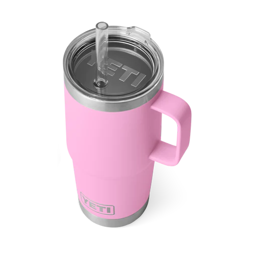 rambler 25oz straw mug, yeti, power pink