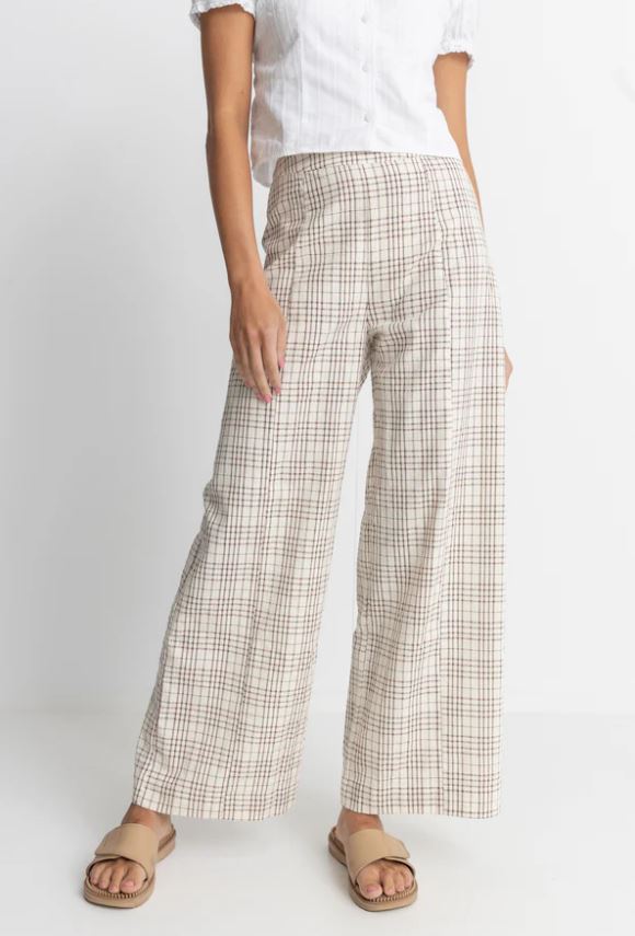 RUMI CHECK WIDE LEG PANT