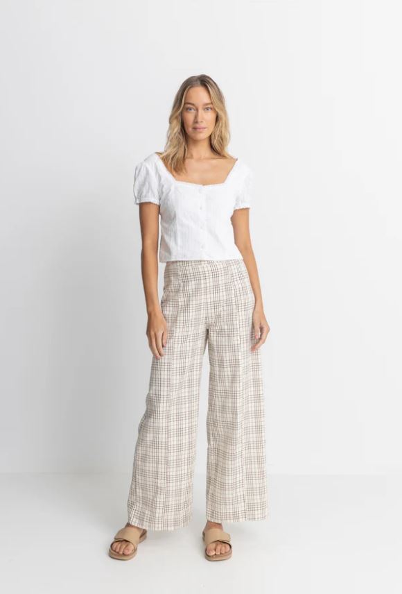 RUMI CHECK WIDE LEG PANT