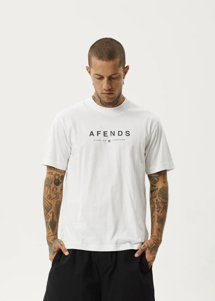 thrown out white shirt, afends, white t shirt, mens shirts