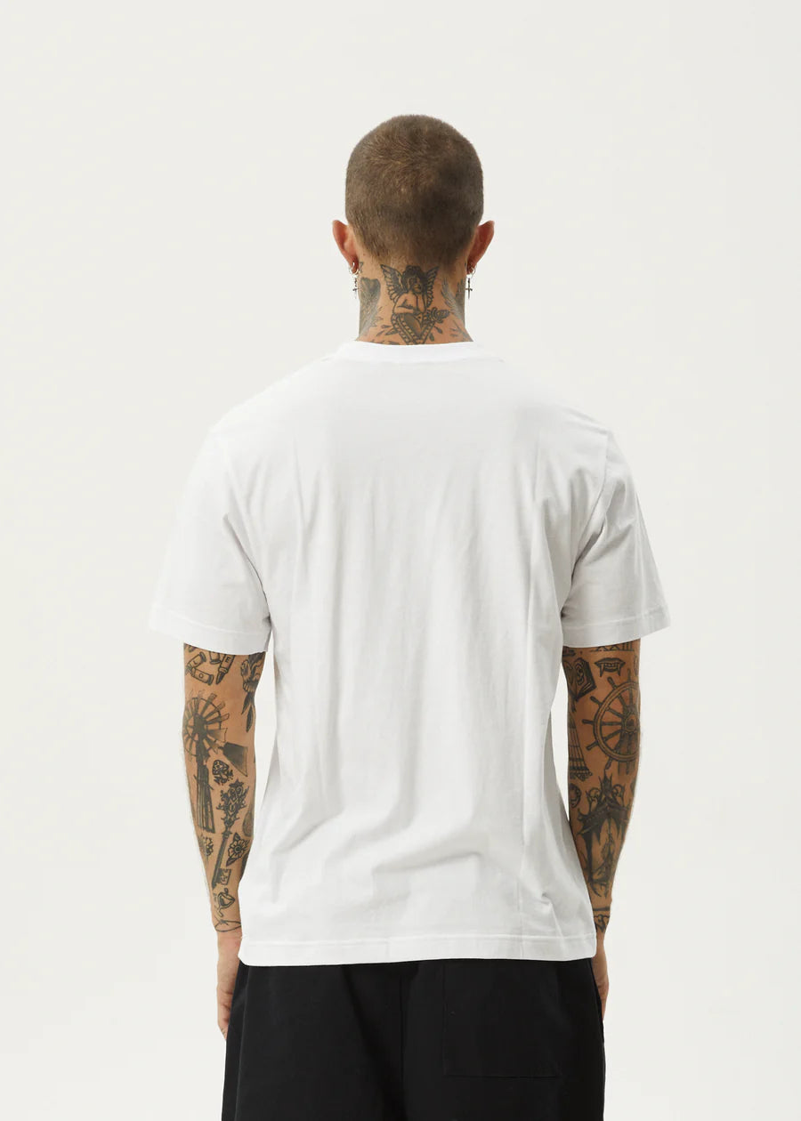 thrown out white shirt, afends, white t shirt, mens shirts