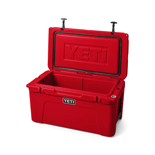 yeti hard coolers, tundra 65, rescue red