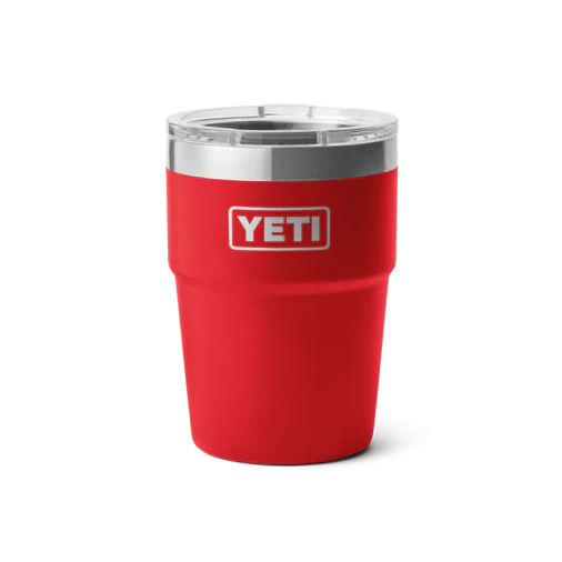 yeti, 16oz, stackable mug, rescue red