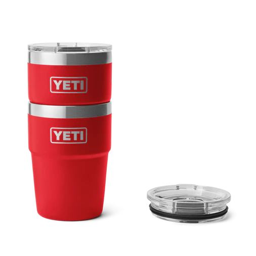 yeti, 16oz, stackable mug, rescue red