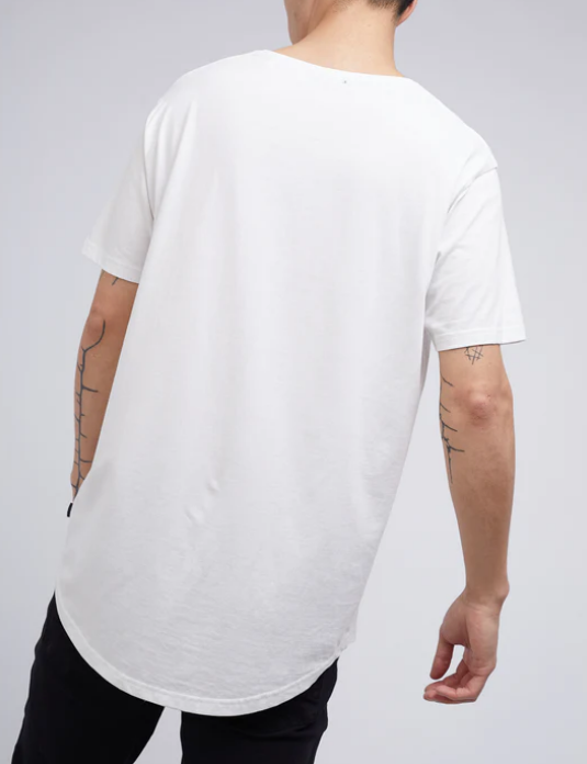 TEE ACID TAIL silent theory white Slim fit Tail Tee - 100% Cotton - Curved hem mens short sleeve t-shirt