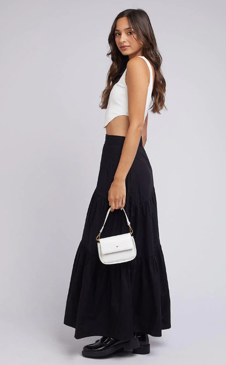 ELEANOR MAXI SKIRT ALL ABOUT EVE BLACK LADIES LAYERED SUMMER 