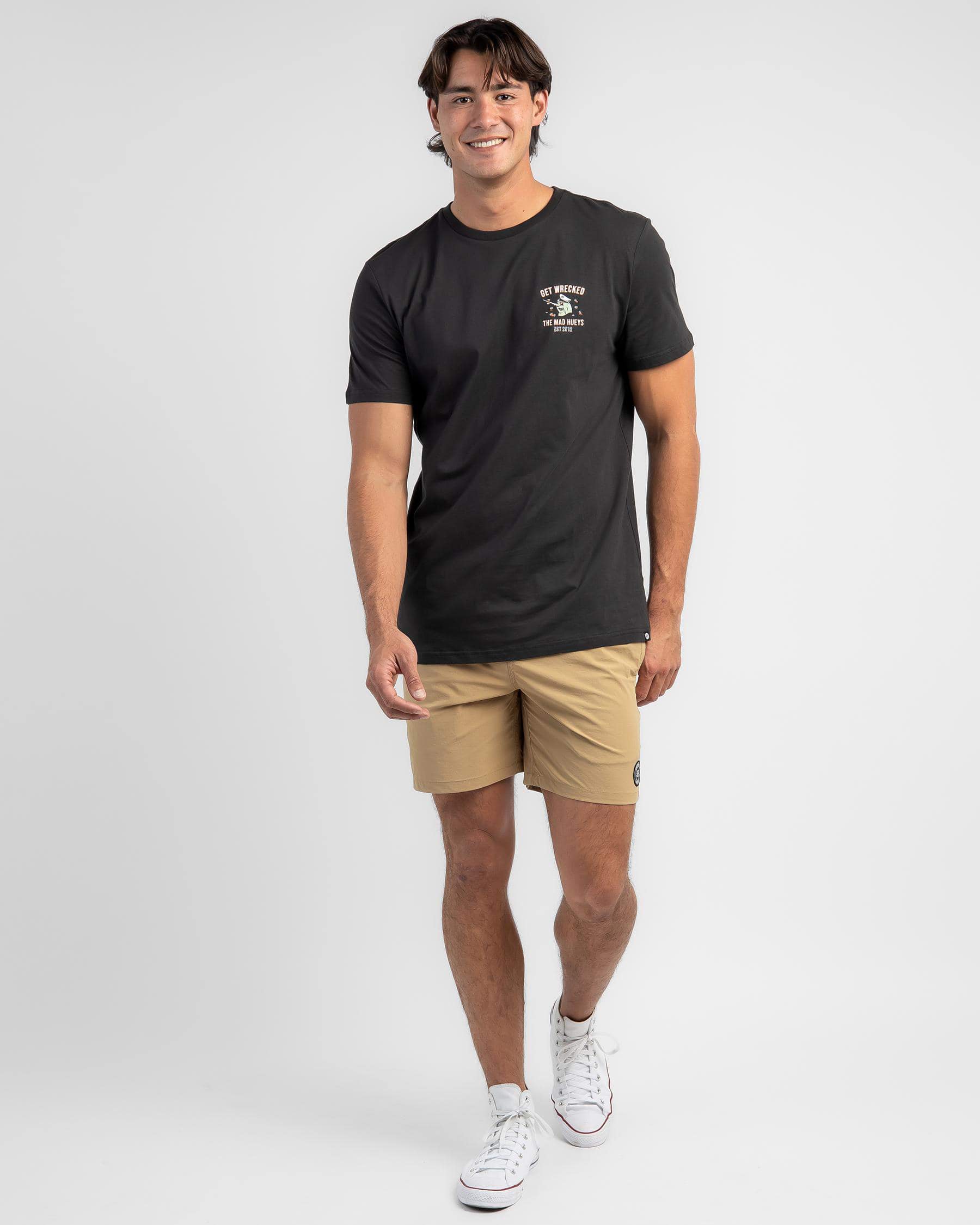 GETTING WRECKED SS TEE VINTAGE BLACK THE MAD HUEYS MENS SHORT SLEEVE
