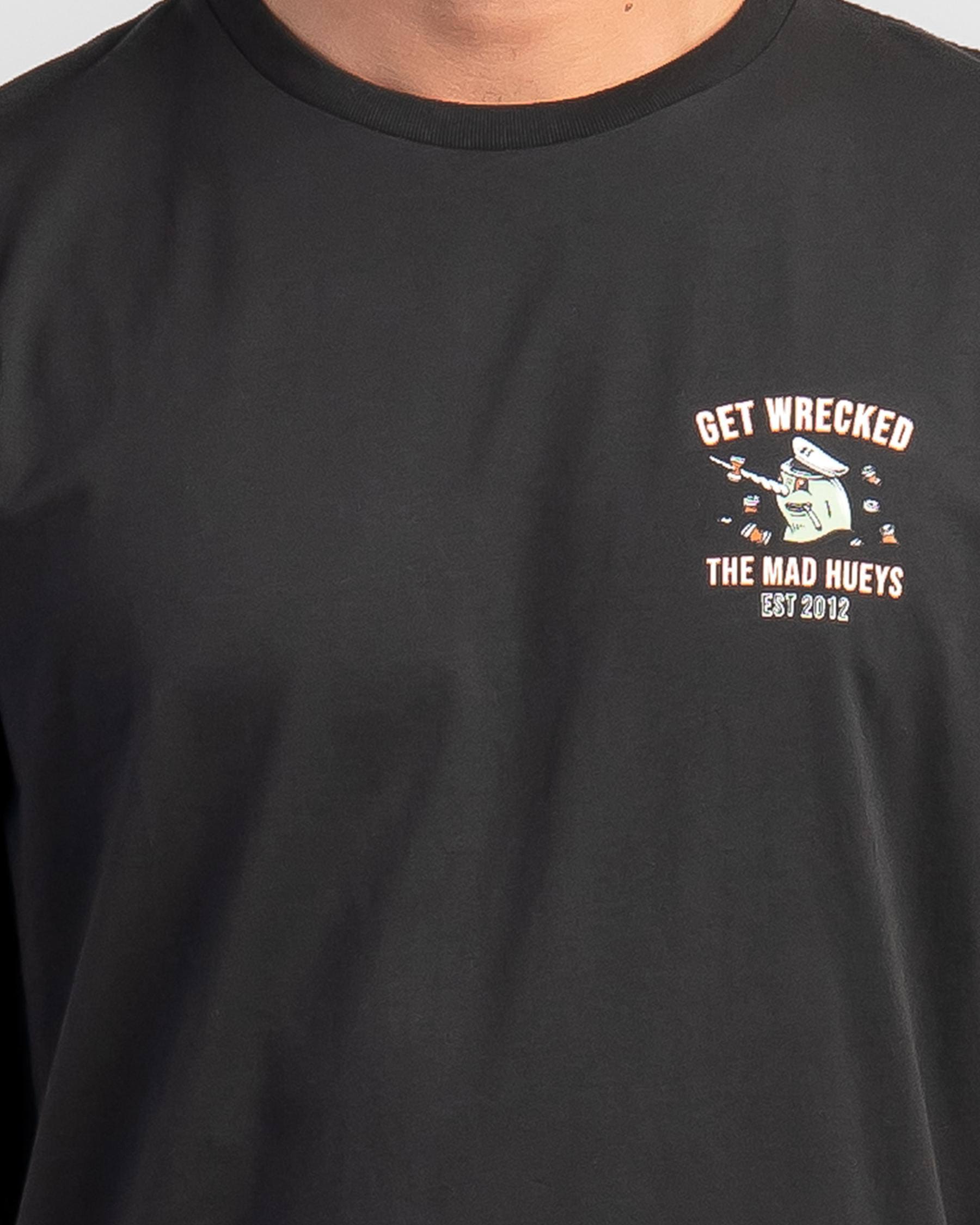 GETTING WRECKED SS TEE VINTAGE BLACK THE MAD HUEYS MENS SHORT SLEEVE
