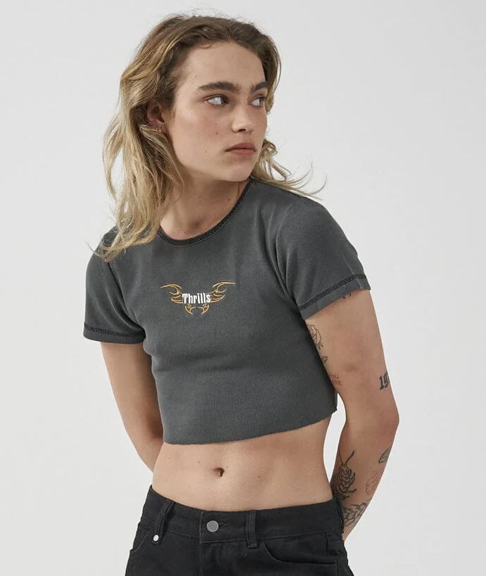 THRILLS GOLDEN WINGS BABY CROP TEE