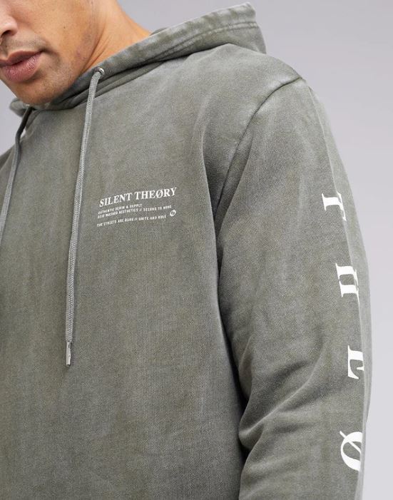 TIMELINE HOODY GREEN SILENT THEORY MENS JUMPER 