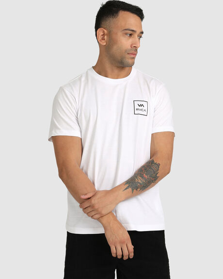 VA ALL THE WAYS SS TEE RVCA WHITE TEE WITH LOGO MENS T-SHIRT APPAREL SUMMER ESSENTIAL SHORT SLEEVES
