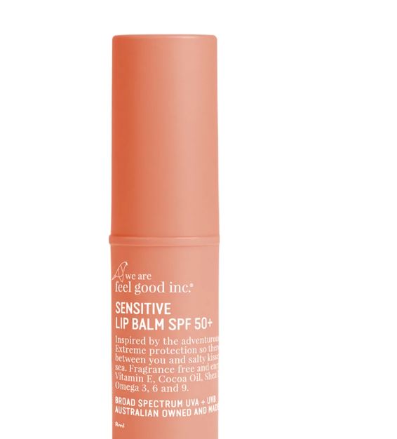 SENSITIVE LIP BALM SPF50+ australian made we are feel good inc ladies health summer suncreen sensitive skin natural product